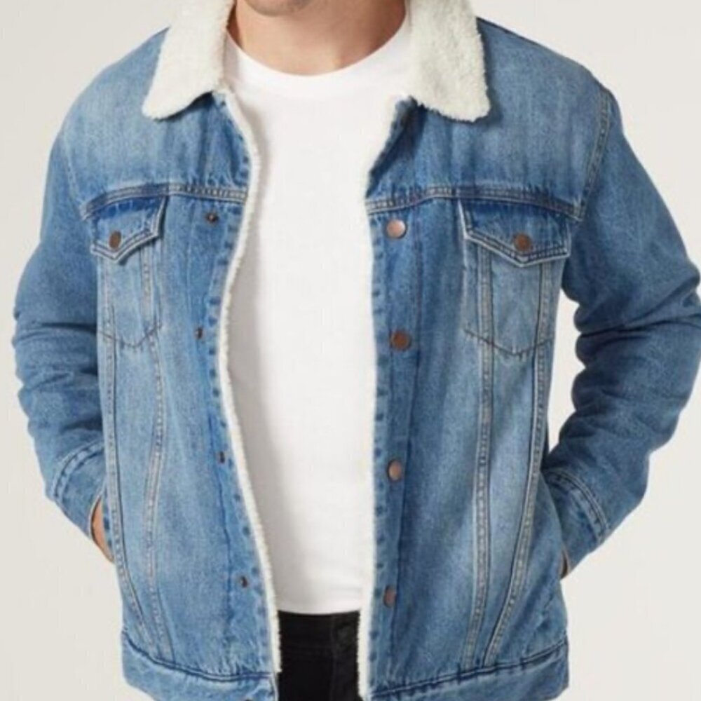 Sunrise Kingdom SZ L Denim jean jacket Sherpa Essential Western Timeless Ranch